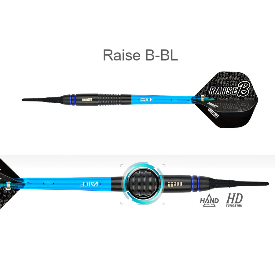 ONE80DART RAISE B BBL 2BA 17g Darts Set - Black / Blue
